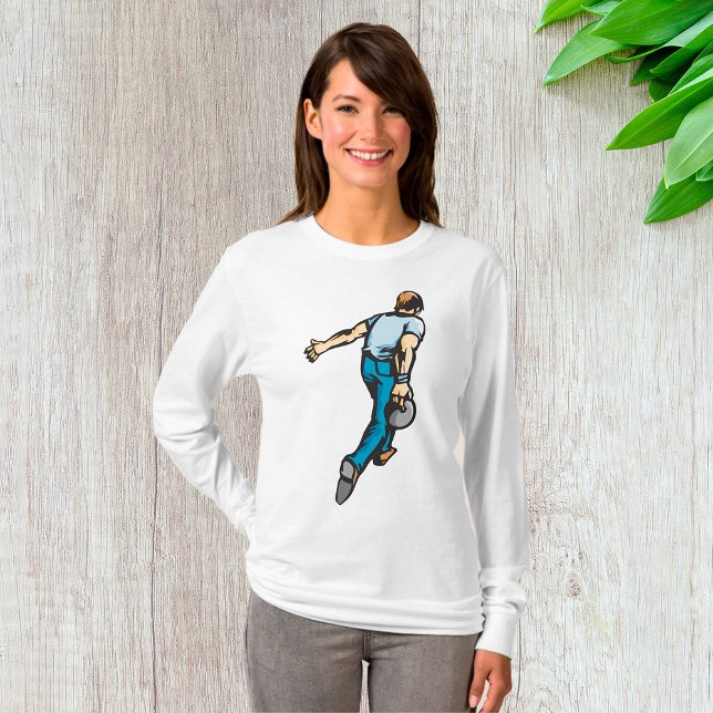 Retro Bowling Player genom Boll T Shirt (Skapare uppladdad)