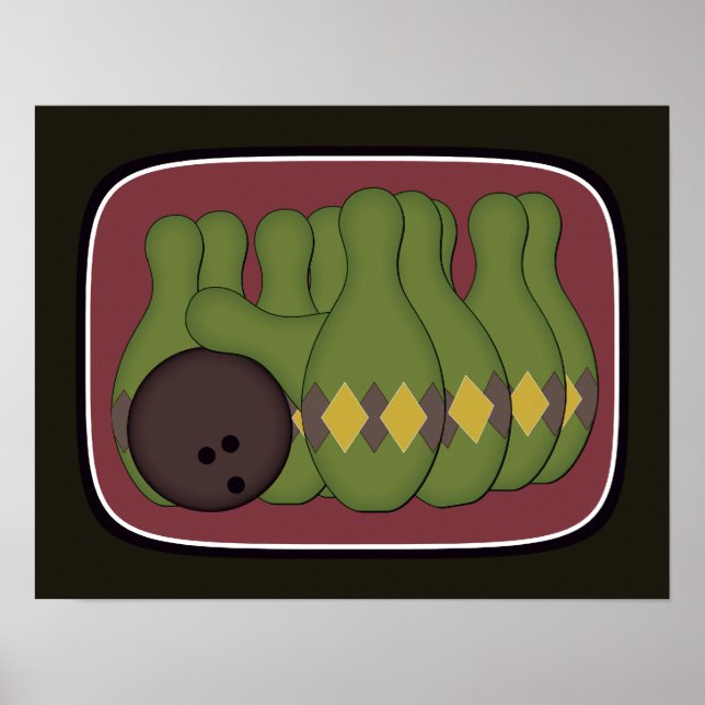 Retro Bowling Poster (Framsidan)