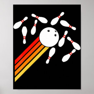 retro Bowling Roligt Bowling Party Poster
