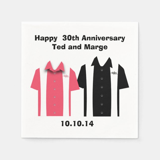 Retro Bowling Shirts Pappersservett (Framsidan)