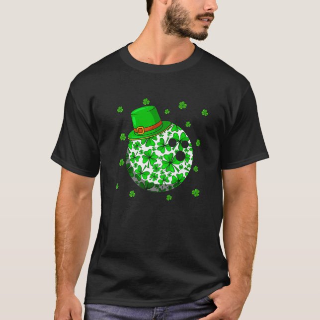 Retro Bowling St. Patrick's Day Shamrock Irish Cos T Shirt (Framsida)
