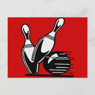 Retro Bowling Stift Anpassade Vykort