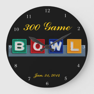 Retro bowling stor klocka