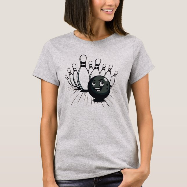 Retro Bowling T-Shirt - Vintage Strejka (Framsida)