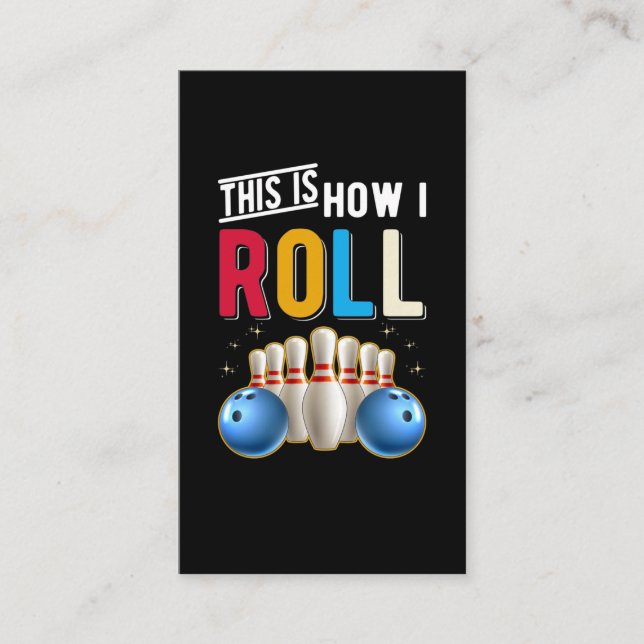 Retro Bowling Team Boll Humor Bowlareare Visitkort (Framsida)