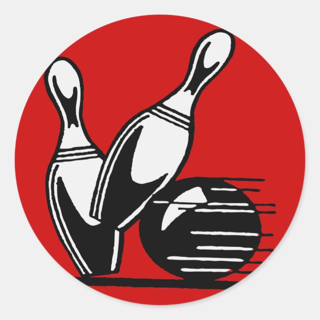 Retro Bowlingkäglor Anpassningsbara Runt Klistermärke (Framsida)
