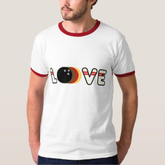Retro bowlingkärlek tee shirt