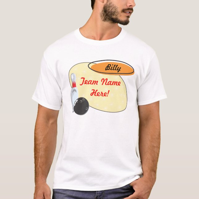 Retro bowlingT-tröja T Shirt (Framsida)