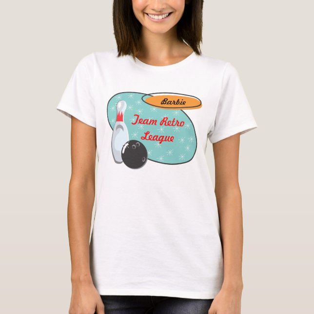 Retro bowlingT-tröja Tee Shirt (Framsida)