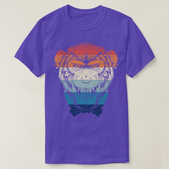 Retro Bowtie Chimp 1 T Shirt (Design framsida)