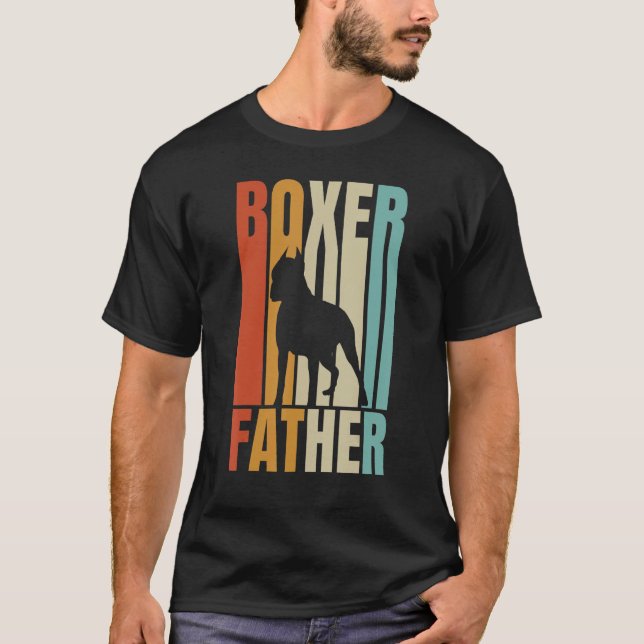 Retro Boxer Far Coola Hund Pappa T Shirt (Framsida)