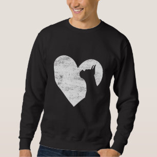 Retro Boxer Hund Heart Valentindagen Hund älskare Lång Ärmad Tröja