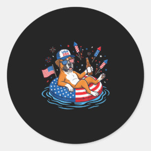 Retro boxer öl usa 250-årsjubileum 4 juli runt klistermärke