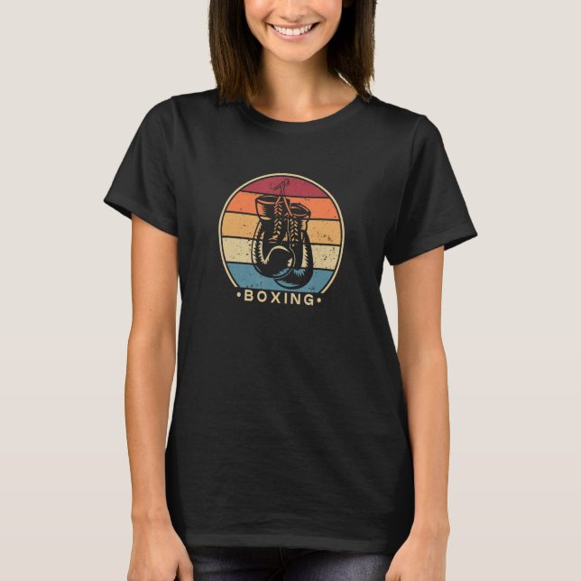 Retro Boxer Thai Boxer Kickboxer Fist Fighter Boxe T Shirt (Framsida)