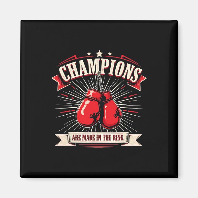 Retro Boxing-handskar av Kärlek för boxar 1 Magnet (Framsidan)