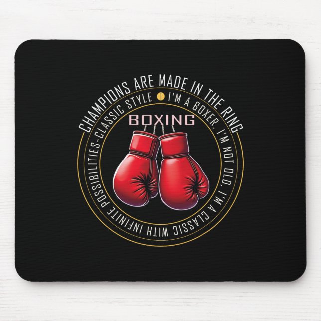 Retro Boxing-handskar av Kärlek för boxar 5 Musmatta (Framsidan)