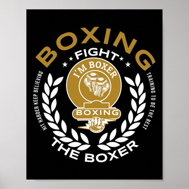 Retro Boxing-handskar av Kärlek för boxar 6 Poster (Framsidan)