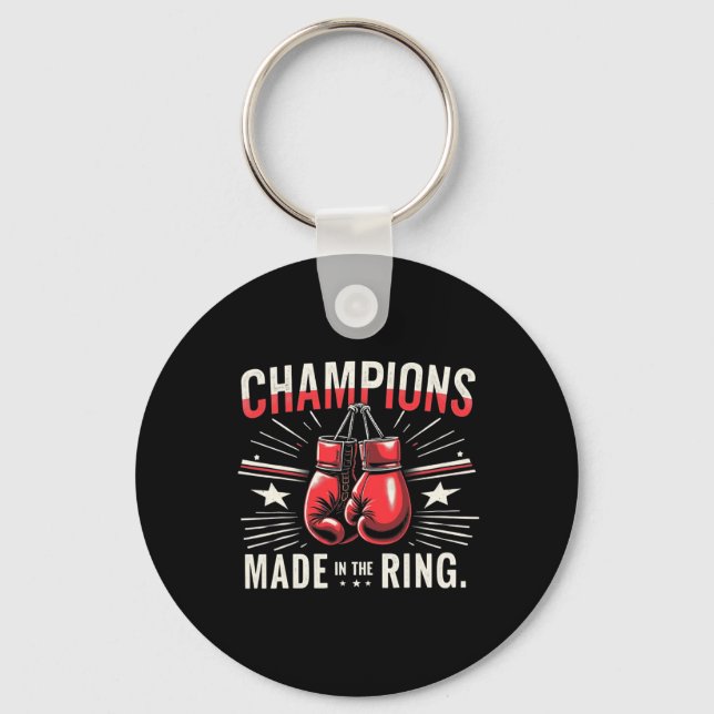 Retro Boxing-handskar för Kärlek för boxar 4 Nyckelring (Framsida)