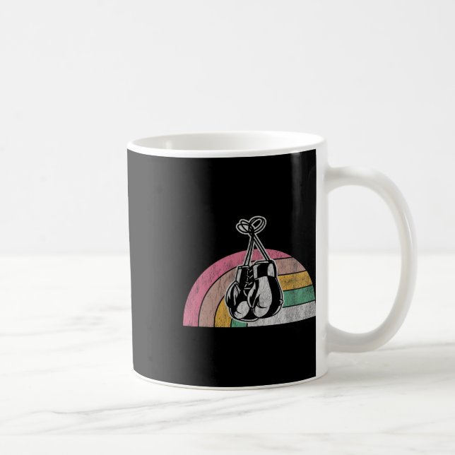 Retro Boxing-handskar Regnbåge Vibes Kaffemugg (Höger)