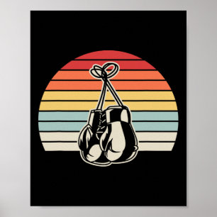 Retro Boxing-handskar Solnedgång 1 Poster