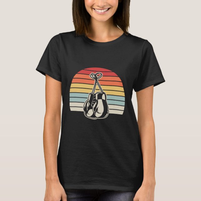 Retro Boxing-handskar Solnedgång 1 T Shirt (Framsida)