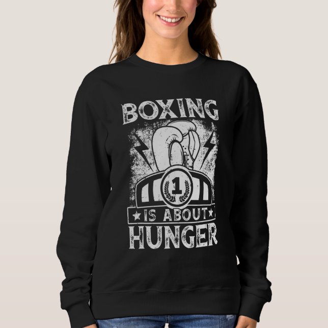 Retro Boxing Is About Hunger Boxer Boxing  Kickbox T Shirt (Framsida)