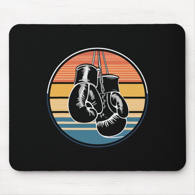 Retro boxnings hängande handskar kickboxning boxni musmatta (Framsidan)