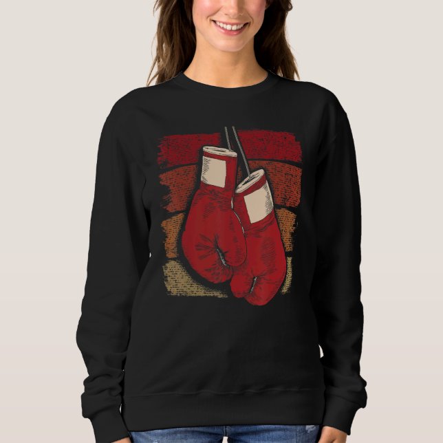 Retro boxningshandskor boxning kickboxning sportfa t shirt (Framsida)