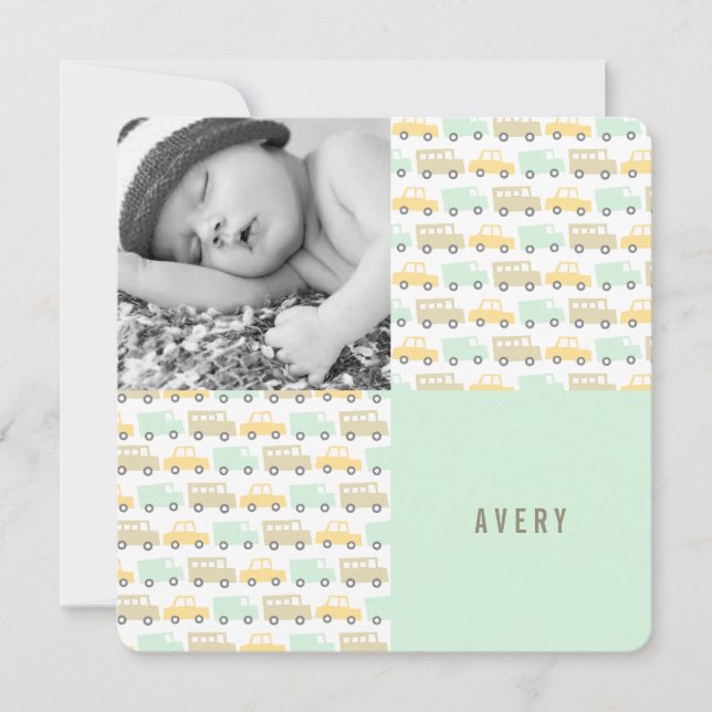 Retro Boys Leksaker Pojke födelsemeddelande om fot Meddelande (Framsida)