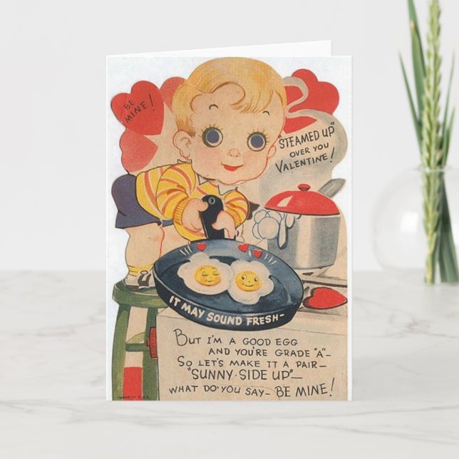 Retro Bra Egg Valentine Day Card Helgkort (Framsida)