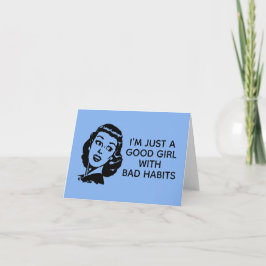 Retro Bra Girl-flickkort Kort