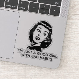 Retro Bra Girl Girl Vinyl Sticker Klistermärken