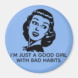 Retro Bra Girl Quote Magnet