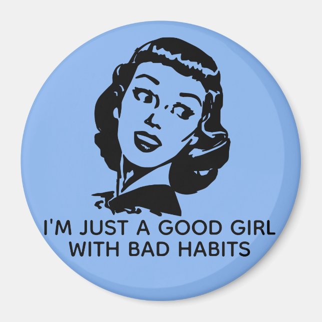 Retro Bra Girl Quote Magnet (Framsidan)