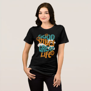 Retro Bra Vibbar Stort Liv Blommor T Shirt