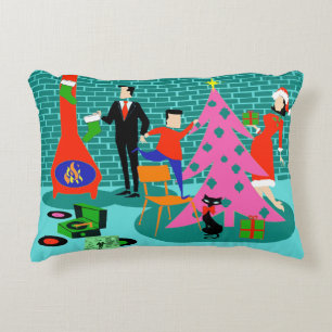 Retro bräm som julgranbrytningen kudder prydnadskudde