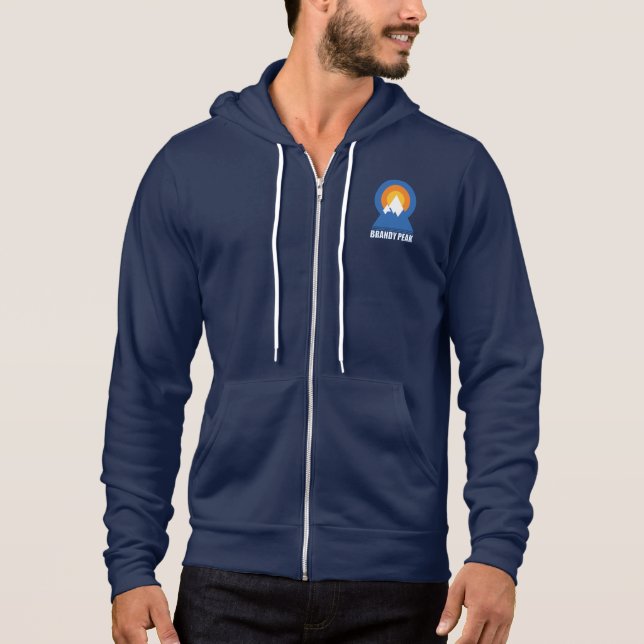 Retro Brandy Peak Mountain Ski Sunset T Shirt (Framsida)