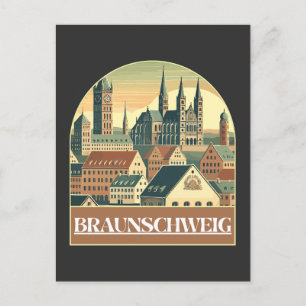 Retro Braunschweig Skyline Vykort