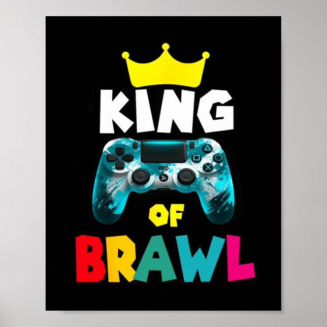 Retro Brawl King Gamer Gaming Brawler Brawl Funny  Poster (Framsidan)