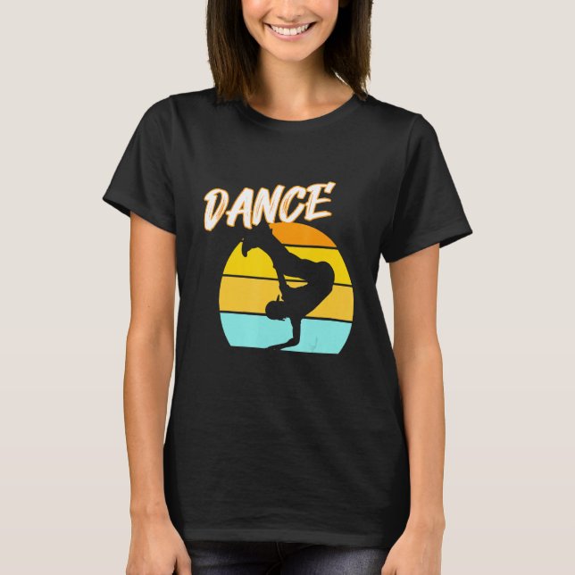 Retro Break Dance Dancing T Shirt (Framsida)