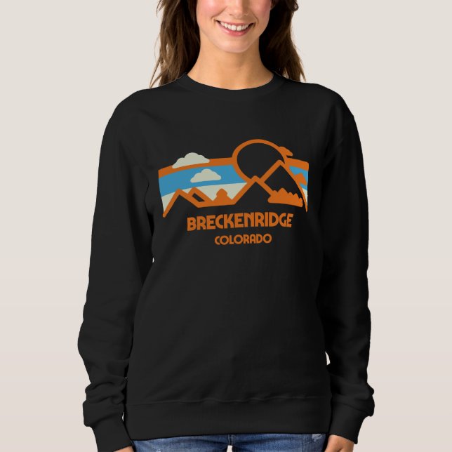 Retro Breckenridge Colorado Mountain Range Sunset T Shirt (Framsida)