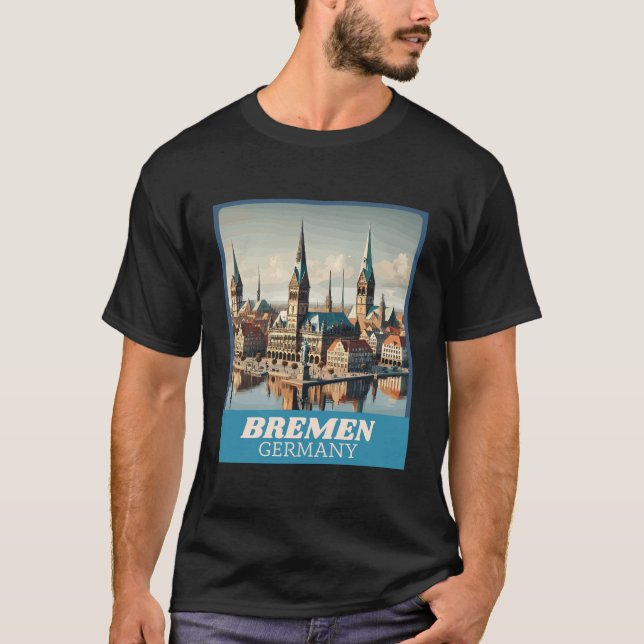 Retro Bremen Siluett  T Shirt (Framsida)