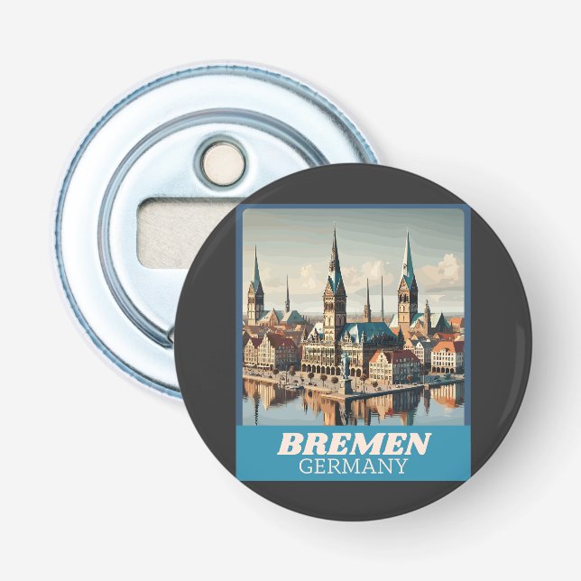 Retro Bremen Skyline Flasköppnare (Framsidan)