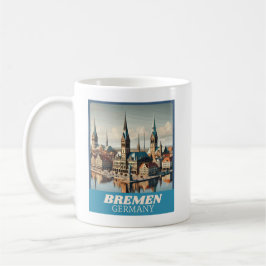 Retro Bremen Skyline Kaffemugg