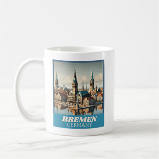 Retro Bremen Skyline Kaffemugg