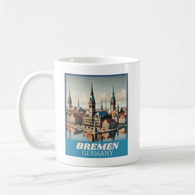 Retro Bremen Skyline Kaffemugg (Vänster)