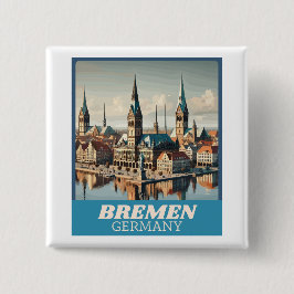Retro Bremen Skyline Knapp