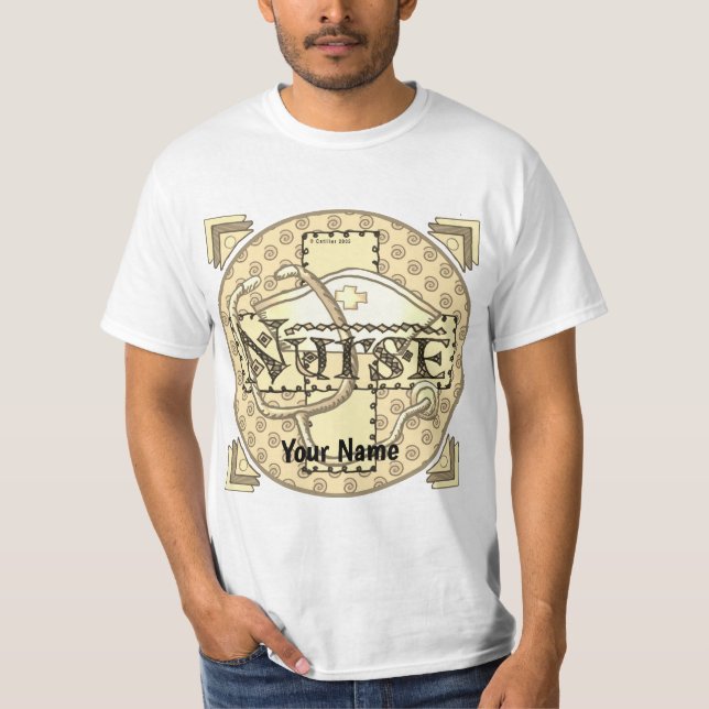 Retro brev sjuksköterska t shirt (Framsida)