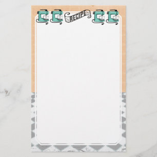 Retro brevpapper för kort för recept för