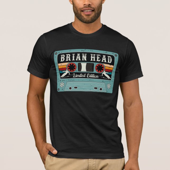 Retro Brian Head Ski T Shirt (Framsida)